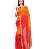 multicolor printed georgette saree with blouse