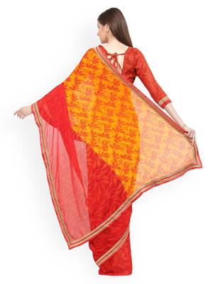 multicolor printed georgette saree with blouse 2