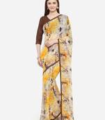 multicolor printed georgette saree with blouse