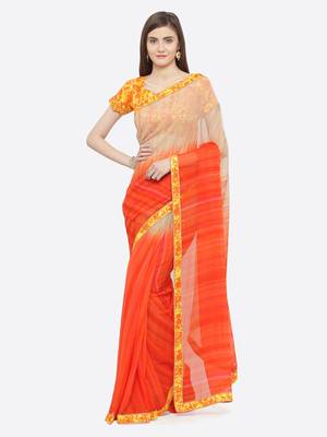 multicolor printed georgette saree with blouse 1