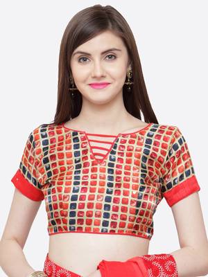 multicolor printed georgette saree with blouse 4