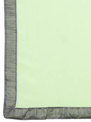 Green printed georgette saree with blouse 4