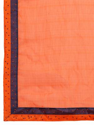 Orange printed georgette saree with blouse 5