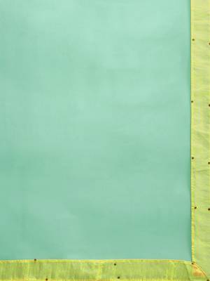 Turquoise printed georgette saree with blouse 5
