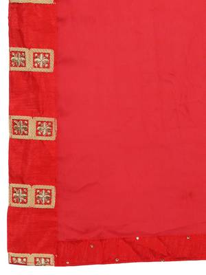 Red printed georgette saree with blouse 4