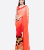 multicolor printed georgette saree with blouse