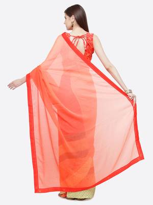multicolor printed georgette saree with blouse 2