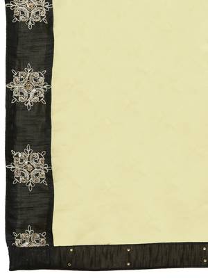 Beige printed georgette saree with blouse 5