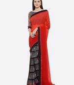 multicolor printed georgette saree with blouse