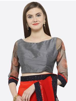multicolor printed georgette saree with blouse 4