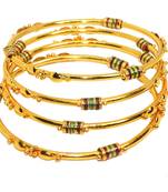 Gold Plated Traditional Designer Plain Bangles Sets for Women & Girls 
