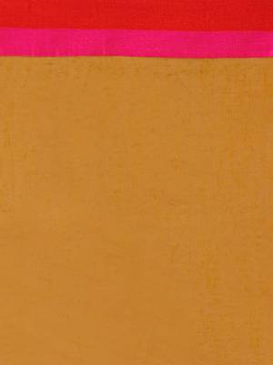 Beige printed cotton saree with blouse 5