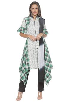 Off White Embroidered Cotton Salwar