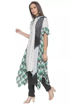 Off White Embroidered Cotton Salwar
