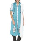 Blue Embroidered Cotton Salwar