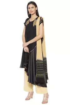 Black Embroidered Georgette Salwar