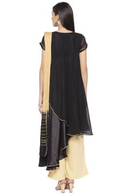 Black Embroidered Georgette Salwar 3