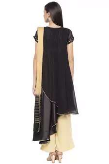 Black Embroidered Georgette Salwar