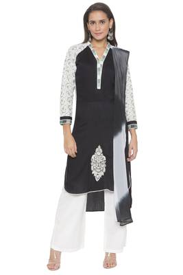 Black Embroidered Cotton Salwar 1