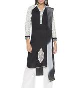 Black Embroidered Cotton Salwar