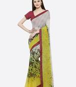 multicolor printed georgette saree with blouse
