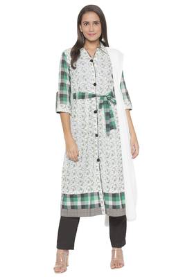 Off White Embroidered
 Cotton Salwar 1