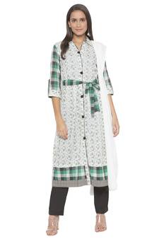 Off White Embroidered
 Cotton Salwar