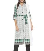 Off White Embroidered
 Cotton Salwar