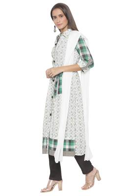Off White Embroidered
 Cotton Salwar 2
