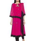 Pink Embroidered
 Georgette Salwar