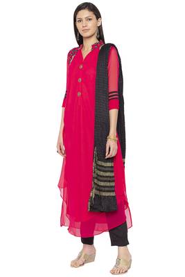 Pink Embroidered
 Georgette Salwar 2