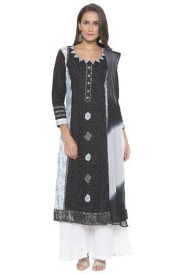 Black Embroidered
 Cotton Salwar 1