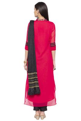Pink Embroidered
 Georgette Salwar 3