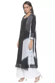Black Embroidered
 Cotton Salwar