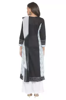 Black Embroidered
 Cotton Salwar