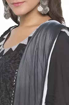 Black Embroidered
 Cotton Salwar