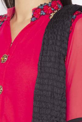 Pink Embroidered
 Georgette Salwar 4