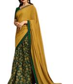 Women's Designer Yellow Colour Georgette Saree With Blouse Piece