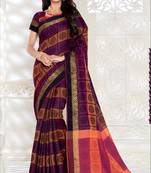 Multicolor woven raw silk saree with blouse