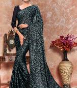 Multicolor plain silk saree with blouse