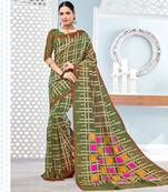 Green woven Silk Blend saree with blouse