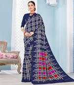 blue woven Silk Blend saree with blouse