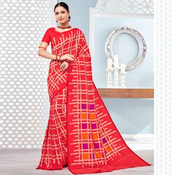 Peach woven Silk Blend saree with blouse 1
