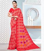 Peach woven Silk Blend saree with blouse