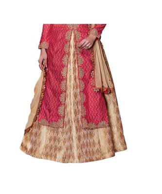 Pink Embroidered Art Silk Semi Stitched Salwar With Dupatta 2