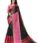 Grey Woven Cotton Silk Saree With Blouse