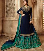 Partywear Designer Embroidery Wine Georgette Salwar Suit