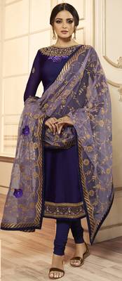 Designer Partywear Embroidery Purple Georgette  Salwar Suit 2