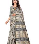 Black Woven Silk Saree With Blouse