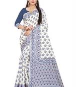 Royal Blue Woven Silk Saree With Blouse